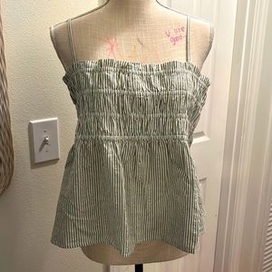 American Eagle Green Striped Tank Top